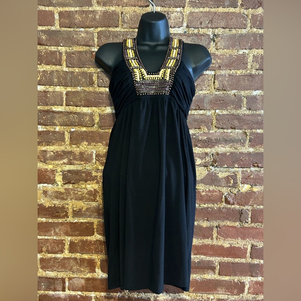 BONGO Black Halter High Low Sundress or Cover Up Size Small